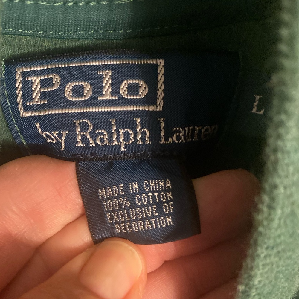 Polo Ralph Lauren Blue Label Mens Cotton 3/4 Zip Pullover Long Sleeve Top Large - Picture 6 of 6